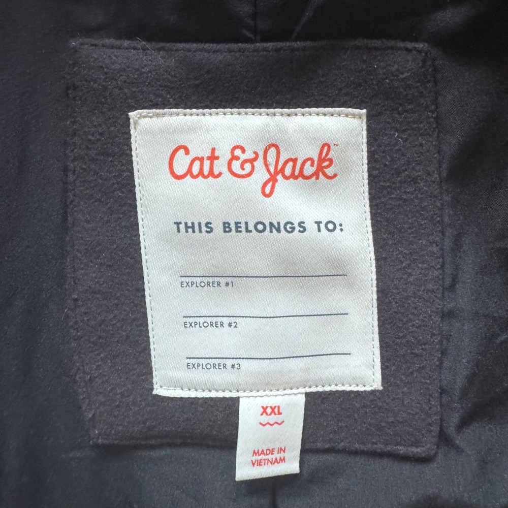 Cat & Jack Girls Black Faux Fur Hood Winter Parka Coat XXL 16 - Picture 5 of 8